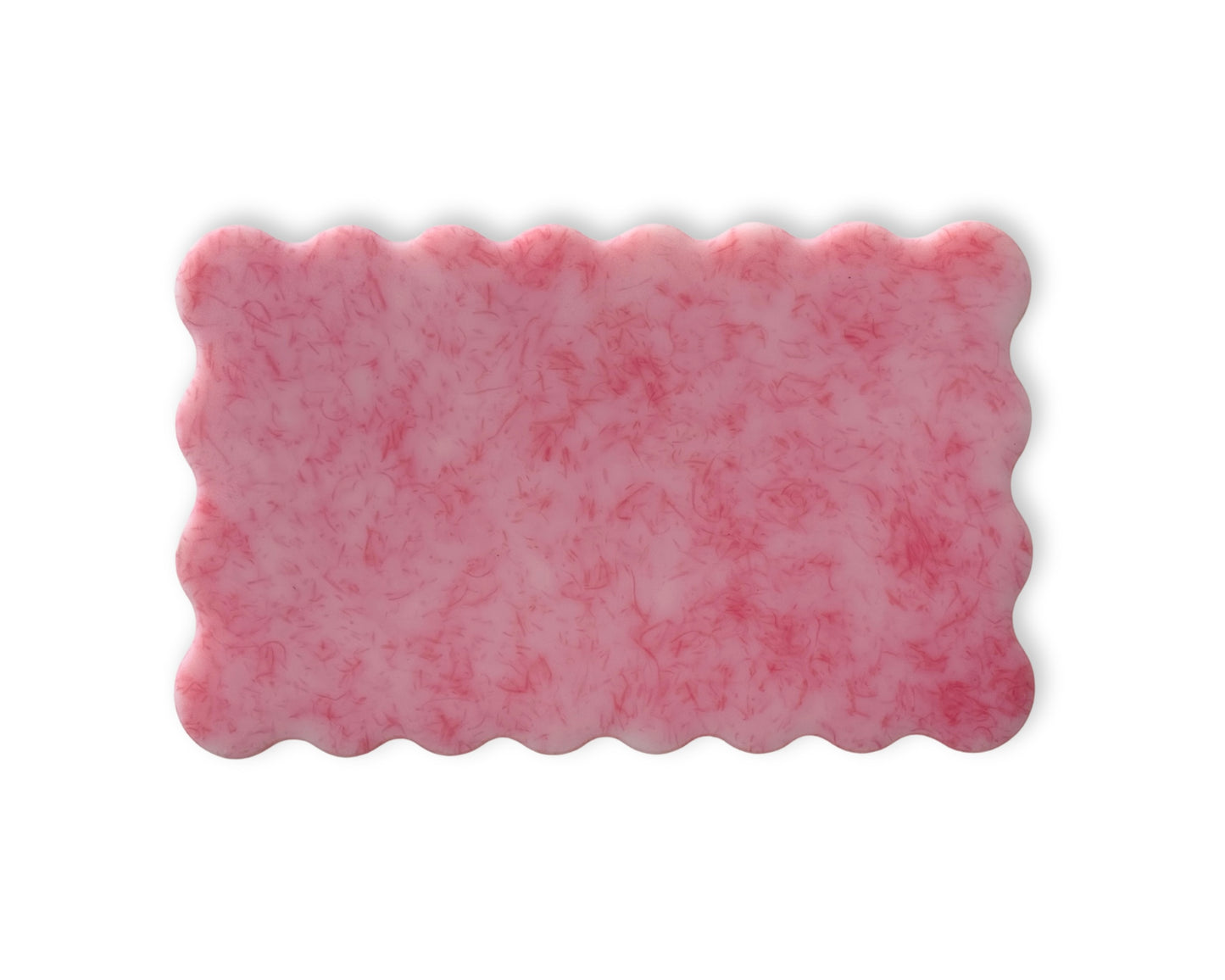 Pink rectangular wave chopping board