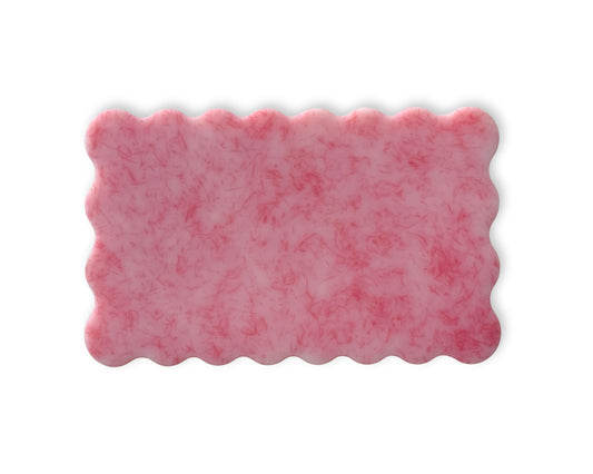 Pink rectangular wave chopping board